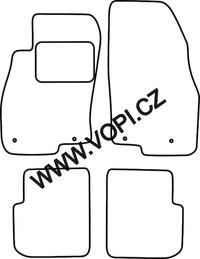 Přesné gumové koberce béžové / šedé Fiat Punto 2014 - > (orig.fixace řidič+spolujezdec)